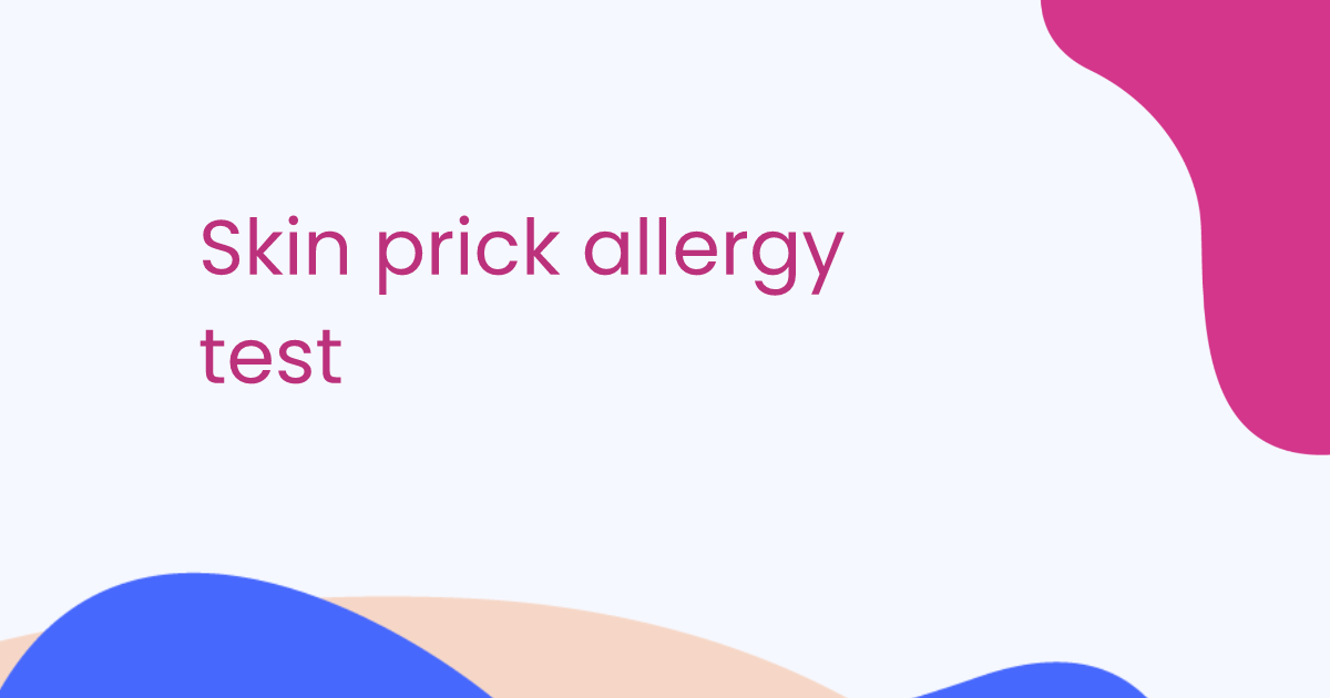 Skin prick allergy test
